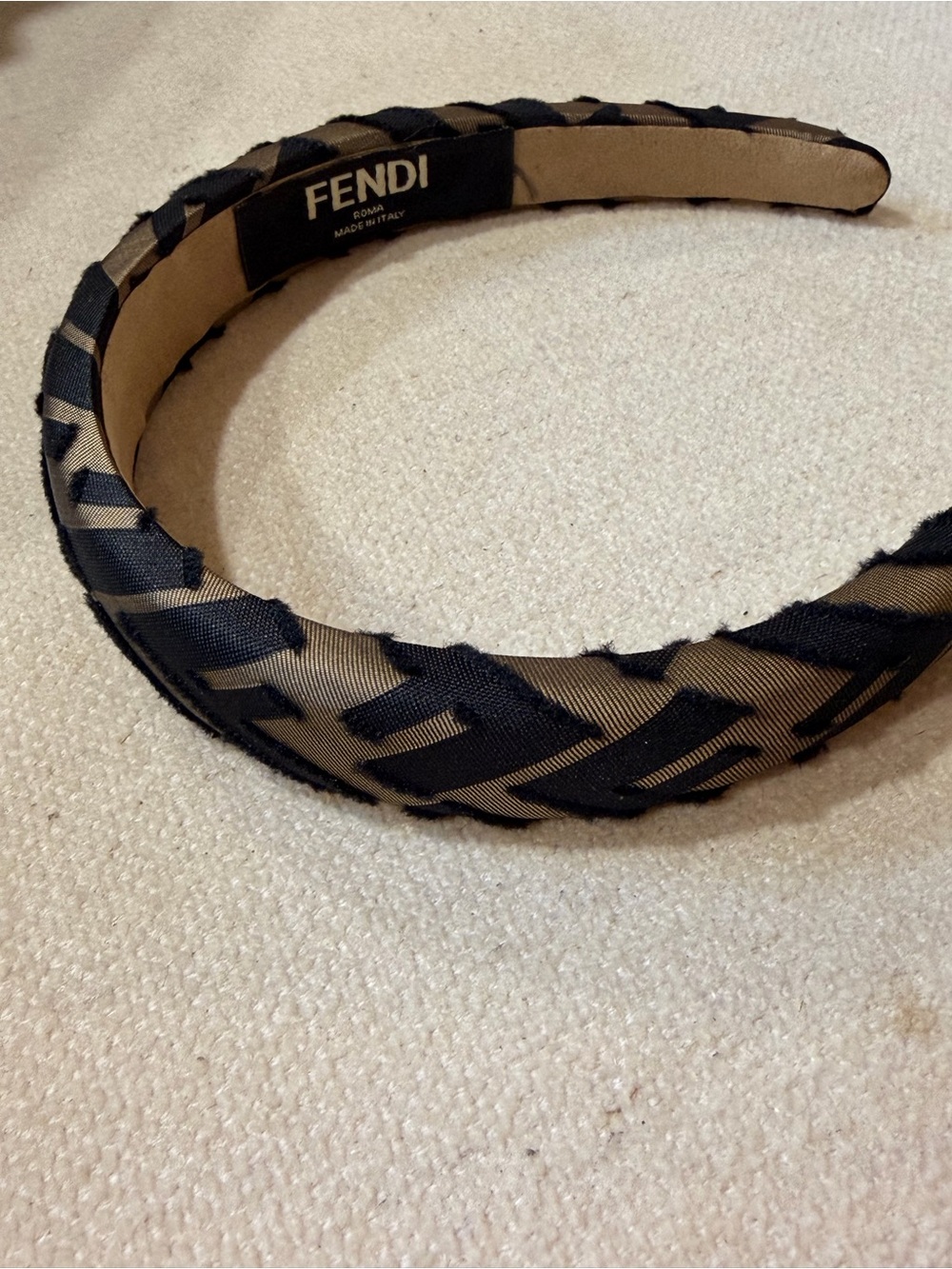 Fendi Black & Beige Braided Headband - Men Accessories